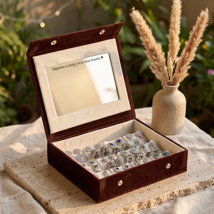 Personalised 12 Jhumka Box with Mirror