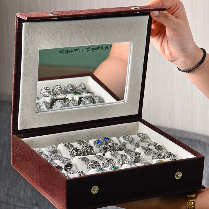Personalised 12 Jhumka Box with Mirror