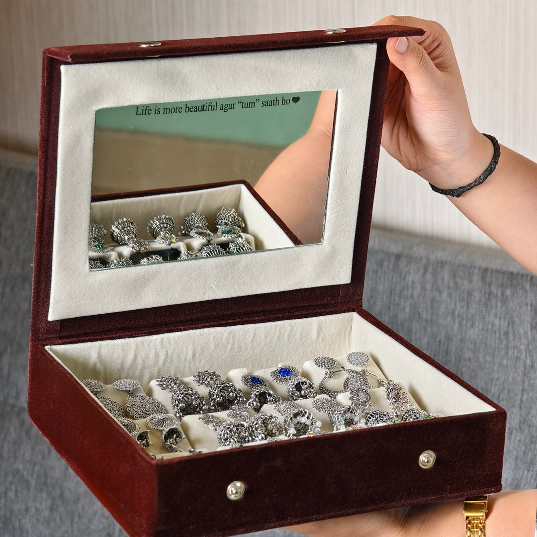 Personalised 12 Jhumka Box with Mirror