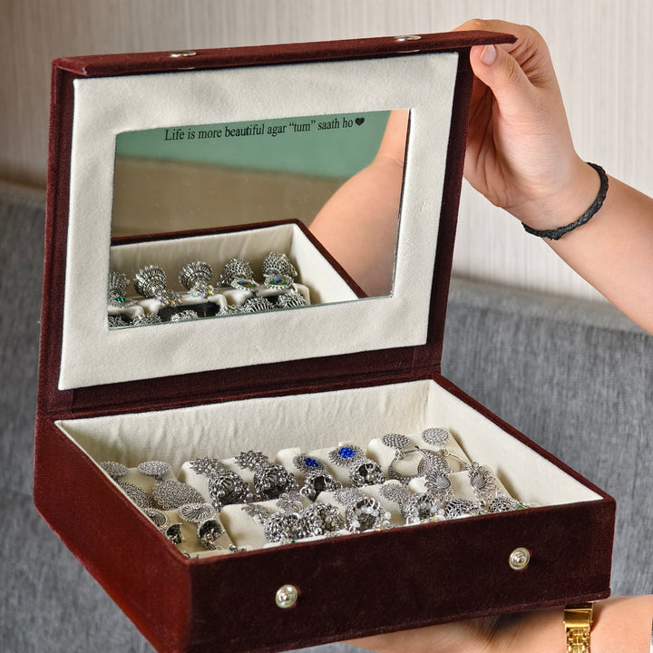 Personalised 12 Jhumka Box with Mirror