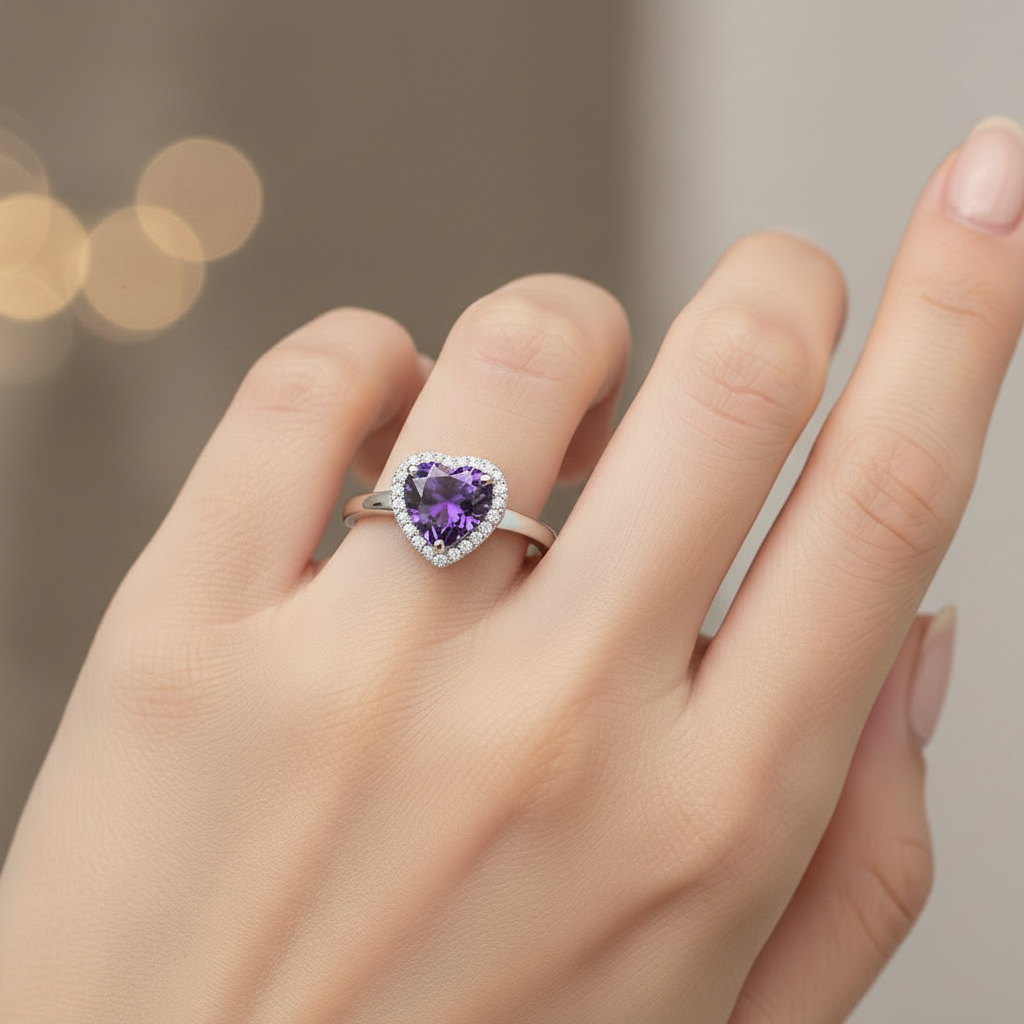 Princess Heart Ring with Rotating Box
