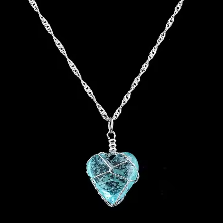 Crystal Heart Glow in Dark Necklace