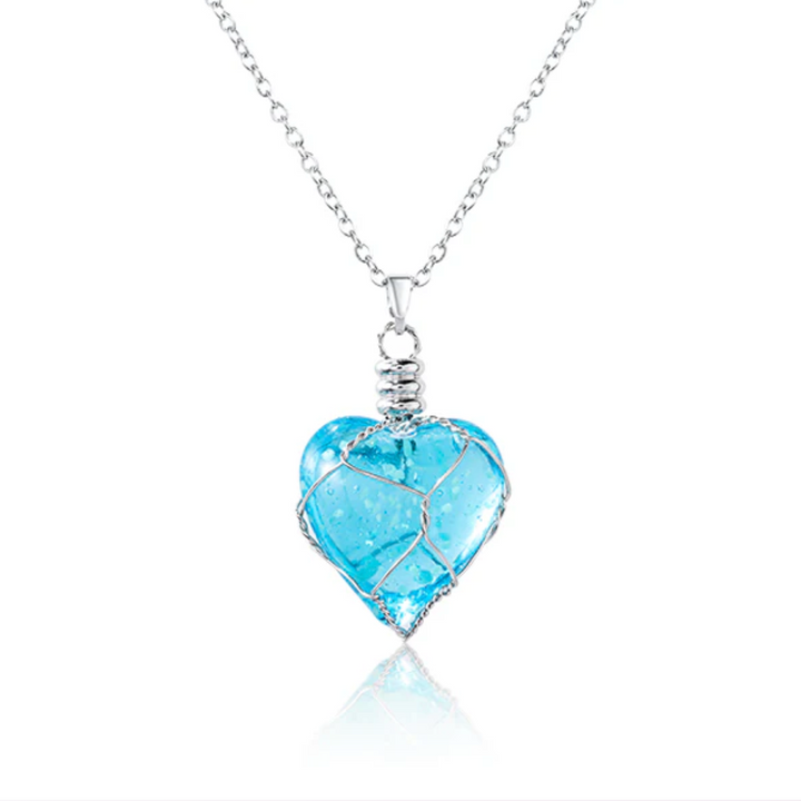 Crystal Heart Glow in Dark Necklace